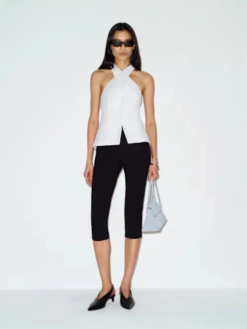 NWOT Reformation Tate Linen Top in White Sleeveless Halter Size 4